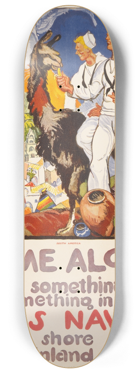 James Henry Daugherty - Come along  learn something, see something in the U.S. Navy 8.25 inch art skate deck