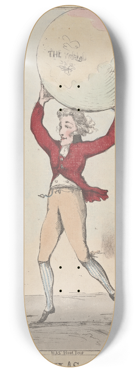 James Hook - The Modern Atlas, or Man of the World 8.25 inch art skate deck