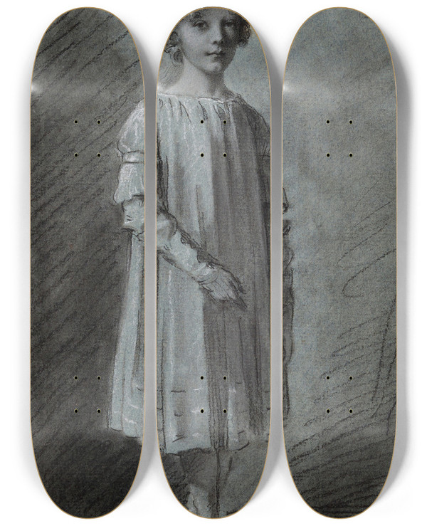 Triptych art skateboard deck of Pierrepaul Prudhon Charlotte Nice De Talleyrand by Pierre-Paul Prud'hon (1758-1823)