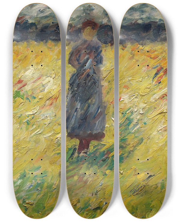 Triptych art skateboard deck of Carl Trgrdh Vallflicka by Carl Tragardh (1861-1899)