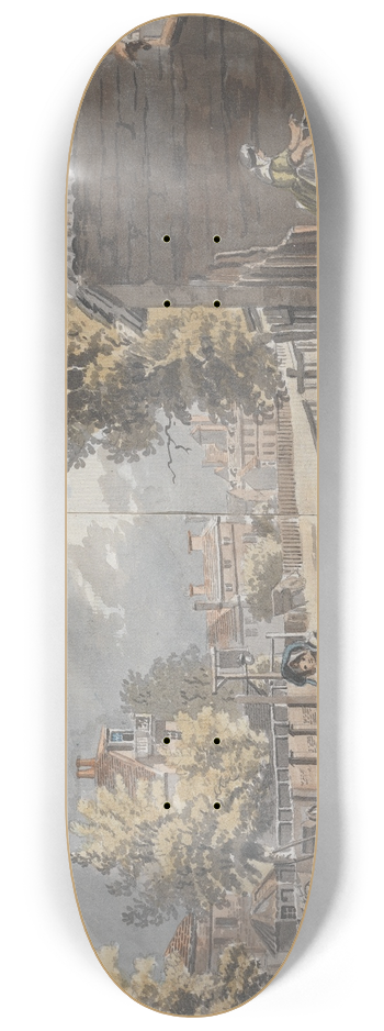 James Miller - Figures on a Street 8.25 inch art skate deck