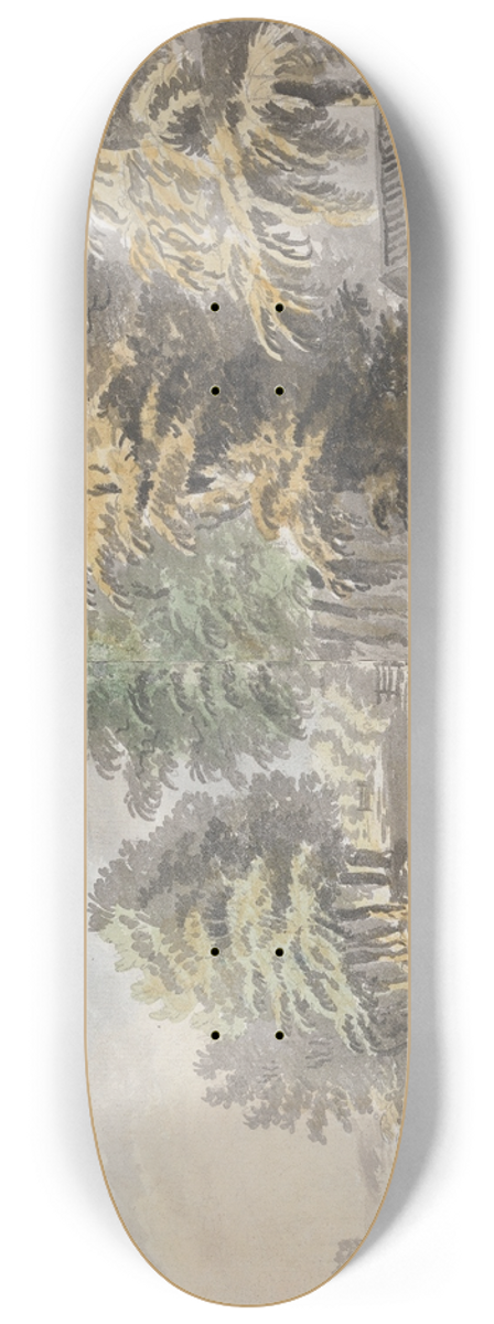 James Miller - Miller Lane & Trees by River 8.25 inch art skate deck