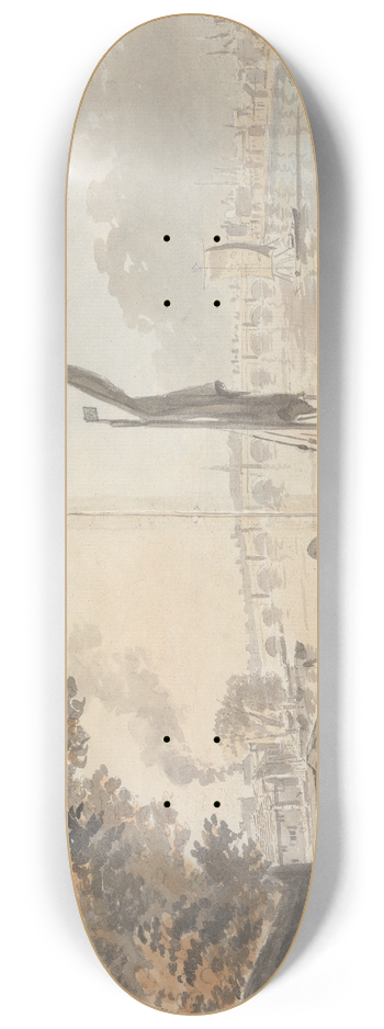James Miller - River Wharf , Figure Sketching in a Lane 8.25 inch art skate deck