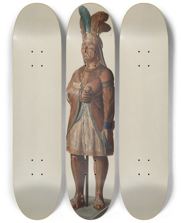 Triptych art skateboard deck of Henry Murphy Cigar Store Indian_2 by Henry Murphy