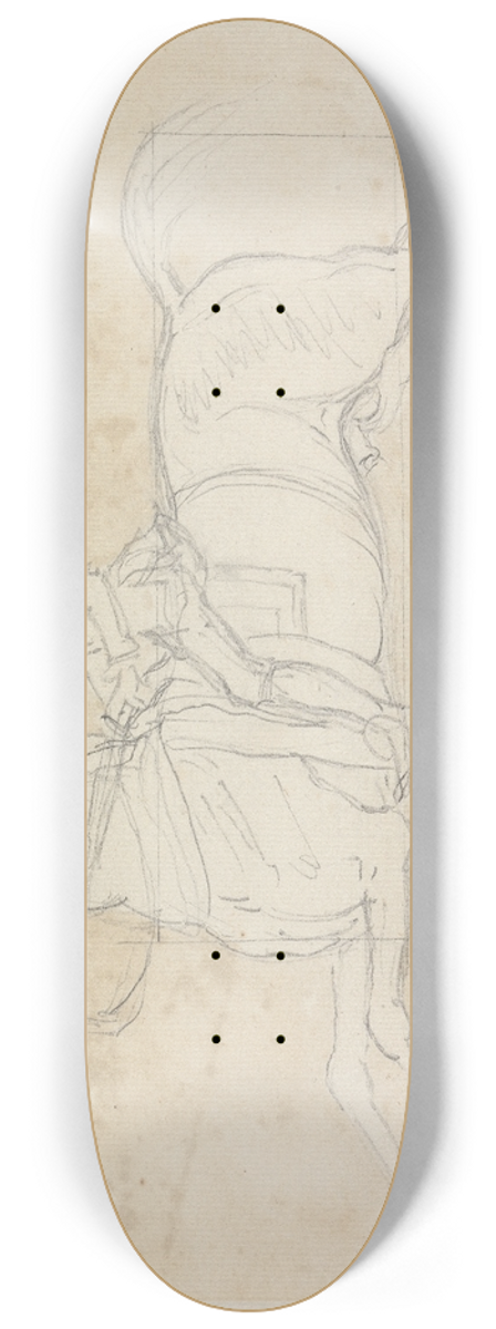 James Seymour - Flying Childers at Exercise; Hooded and Rugged, with Jockey Up, Galloping Up, Galloping to Left 8.25 inch art skate deck
