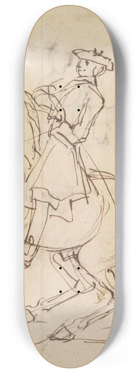 James Seymour - Rider on a Horse, Rearing to Left 8.25 inch art skate deck