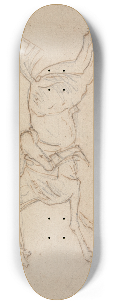 James Seymour - True Blue Beat by Whitefoot; Galloping to Left, with Jockey Up Whipping-On 8.25 inch art skate deck