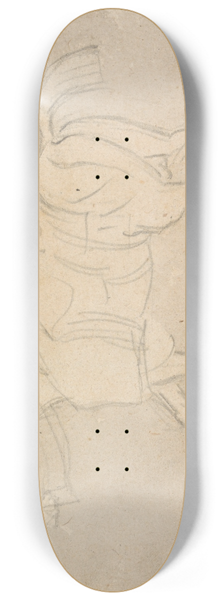 James Seymour - Whitefoot at Exercise; Hooded and Rugged, Jockey up, Walking to Left 8.25 inch art skate deck