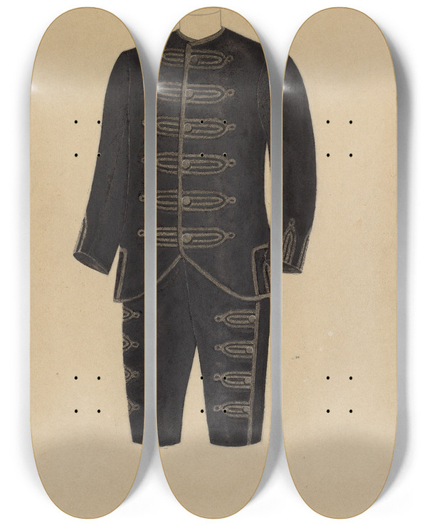 Triptych art skateboard deck of Nancy Crimi Boys Suit_7 by Nancy Crimi (20-)