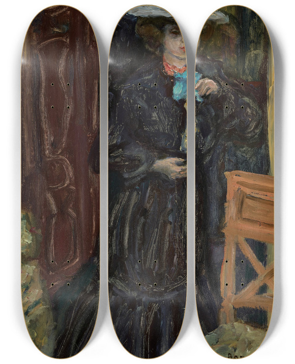 Triptych art skateboard deck of Pierre Bonnard Marthe Au Chapeau Blanc by Pierre Bonnard (1867-1947)
