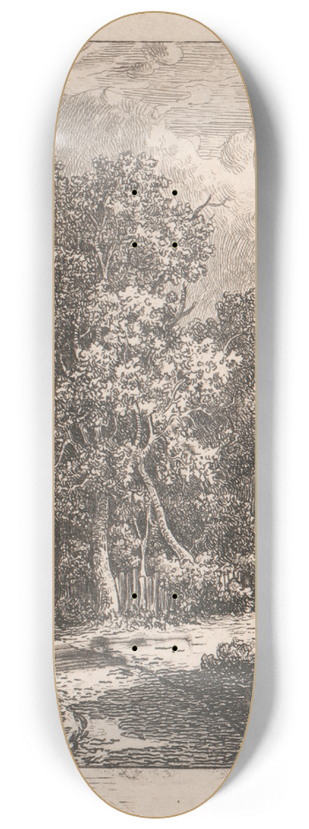 James Stark - Trees and Cottage 8.25 inch art skate deck