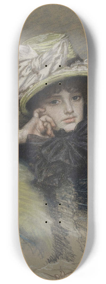 James Tissot - Portrait de jeune femme 8.25 inch art skate deck