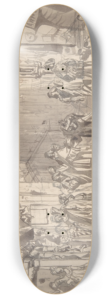 James Tissot - The Departure of the Prodigal Son 8.25 inch art skate deck