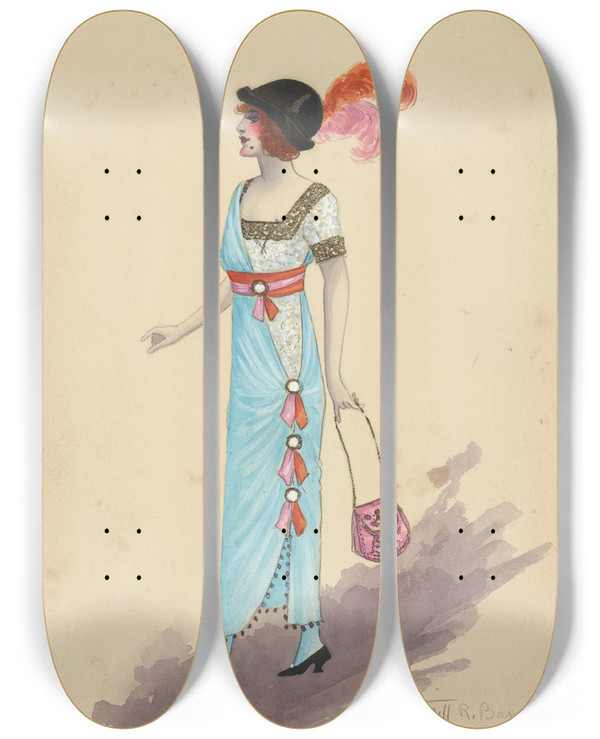 Triptych art skateboard deck of Will R Barnes Act Iallores_1 by Will R Barnes (1939)