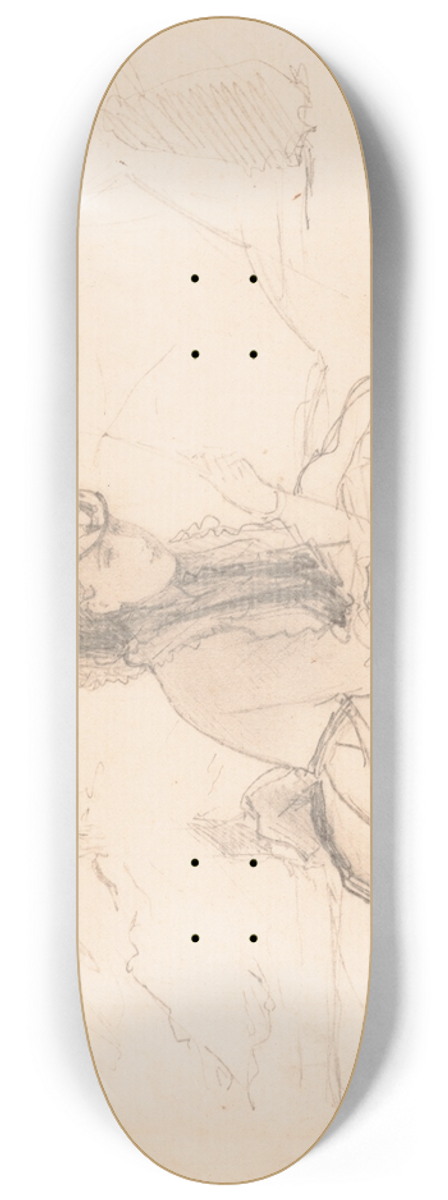 James Tissot - Woman with a parasol 8.25 inch art skate deck