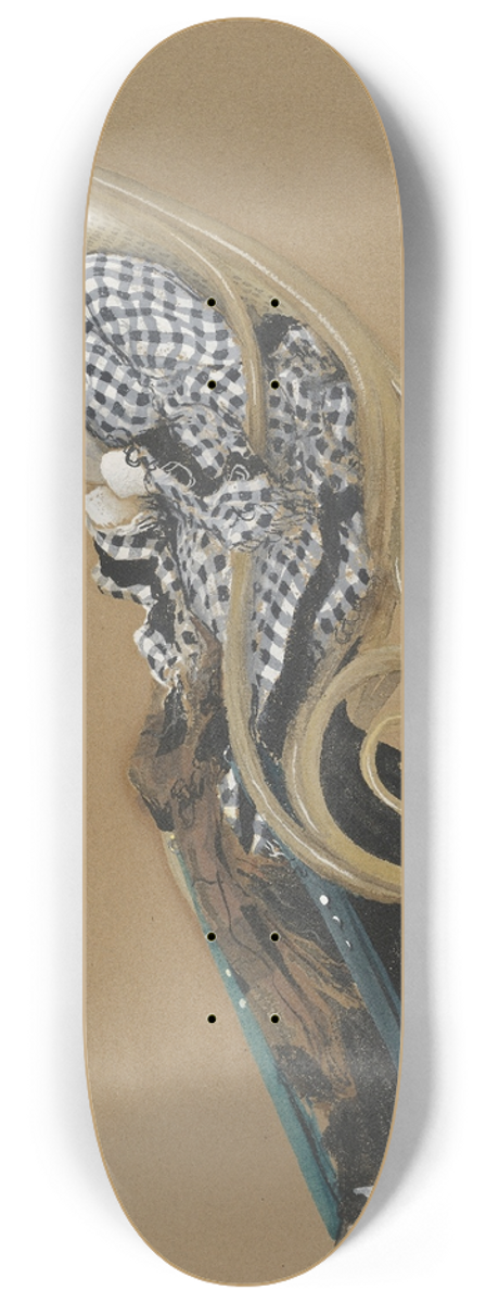James Tissot - Young Woman in a Rocking Chair, study for the painting The Last Evening 8.25 inch art skate deck
