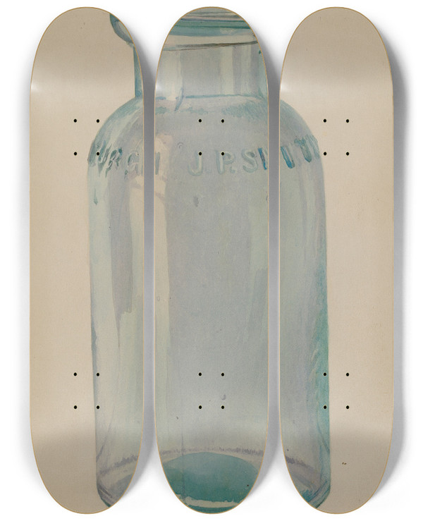Triptych art skateboard deck of J Howard Iams Fruit Jar by J Howard Iams (20-)