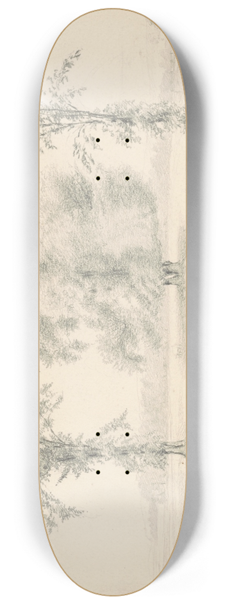 James Wells Champney - Landscape with Three Trees 8.25 inch art skate deck