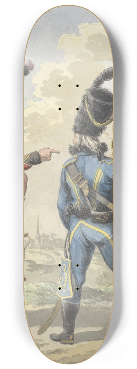 Jan Anthonie Langendijk - Twee staande militairen 8.25 inch art skate deck