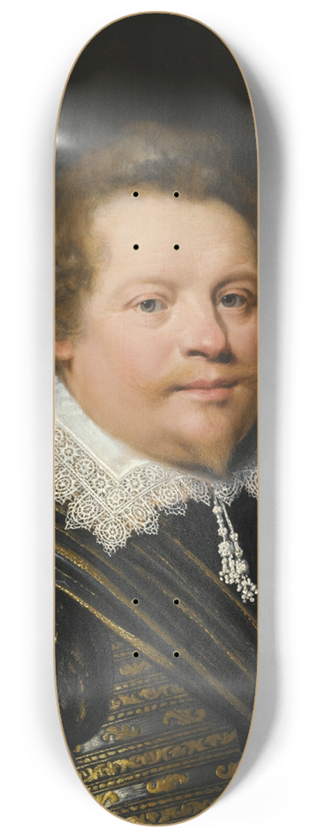 Jan Anthonisz van Ravesteyn - Portrait Of A Gentleman Wearing A Black And Gold Embroidered Doublet And A White Ruff 8.25 inch art skate deck