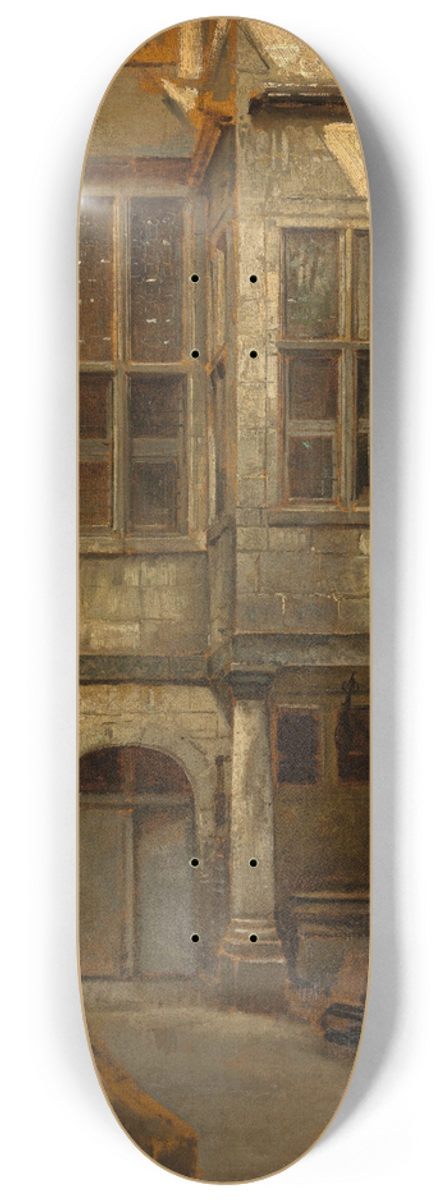Jan August Hendrik Leys - Courtyard of Antwerp Town Hall 8.25 inch art skate deck