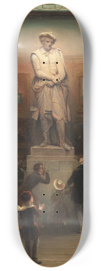 Jan Baptist Tetar van Elven - The exhibition of the plaster model of the statue of Rembrandt at the exhibition of works of art by living masters, at the Royal Academy of Art in Amsterdam in 1848. 8.25 inch art skate deck