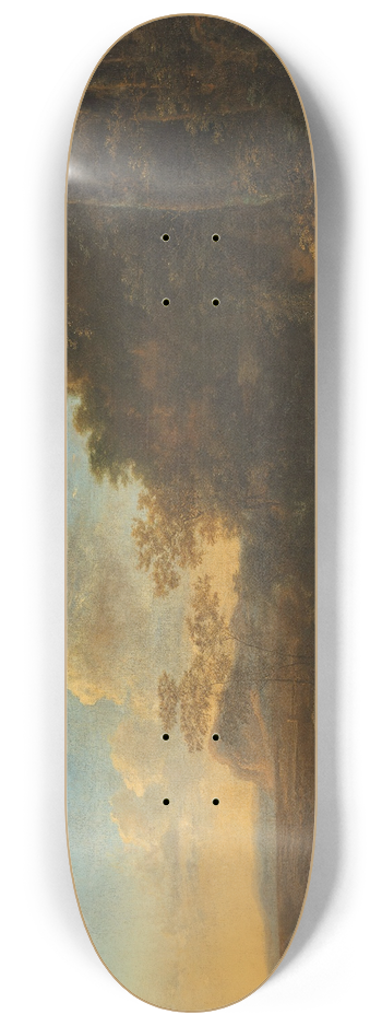 Jan Both - A wooded landscape with travellers crossing a ford 8.25 inch art skate deck