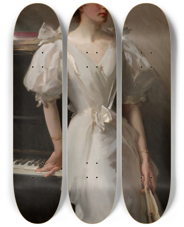 Triptych art skateboard deck of John Singer Sargent Catherine Vlasto by John Singer Sargent (1856-1925)