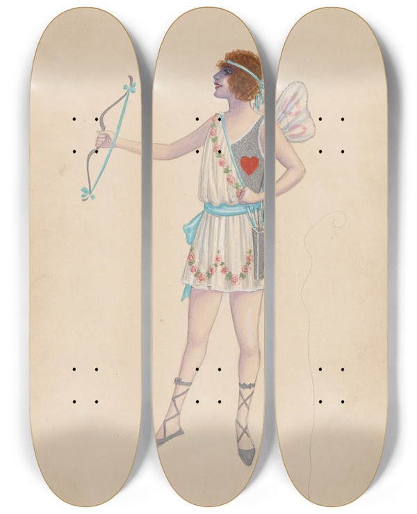 Triptych art skateboard deck of Will R Barnes 93Cupids by Will R Barnes (1939)