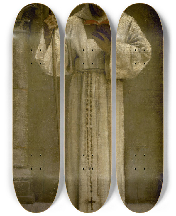 Triptych art skateboard deck of Pascaladolphejean Dagnanbouveret Saint Herbland by Pascal-Adolphe-Jean Dagnan-Bouveret (1852-1929)