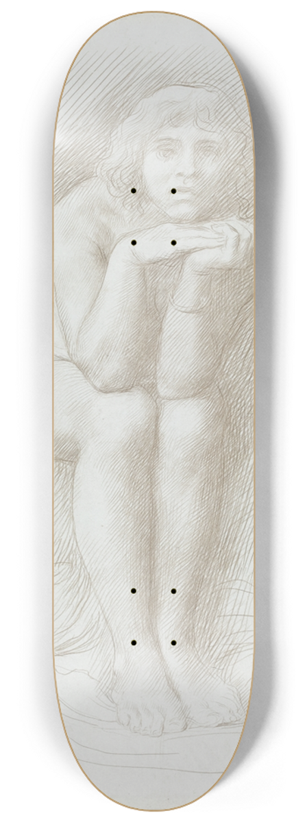 Alphonse Legros - Nude Model Seated 8.25 inch art skate deck