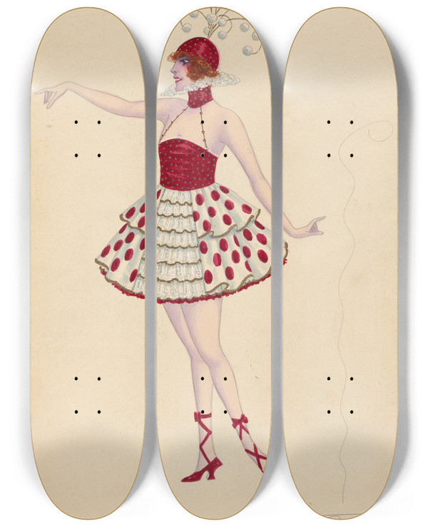 Triptych art skateboard deck of Will R Barnes Review 2 by Will R Barnes (1939)