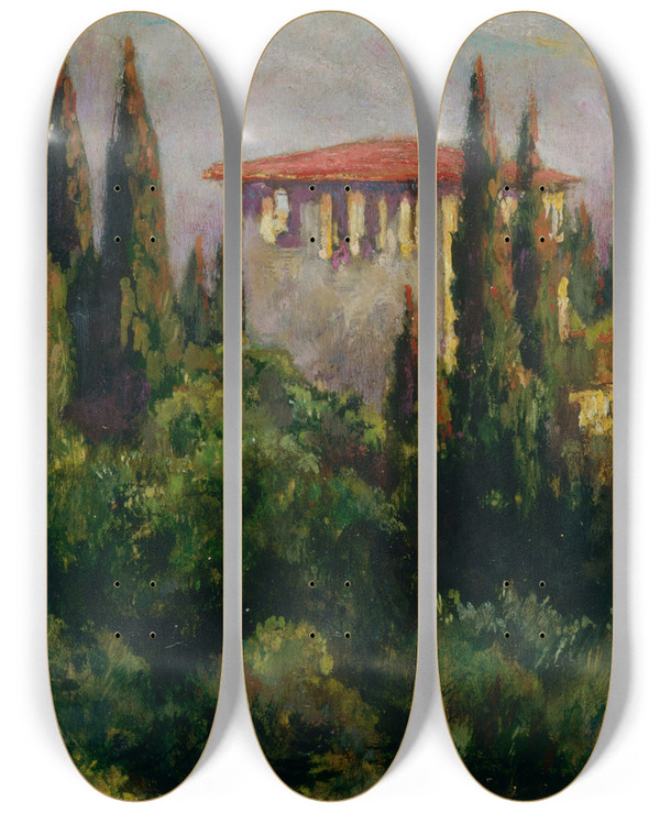 Triptych art skateboard deck of James Carroll Beckwith Untitled by James Carroll Beckwith (1852-1917)