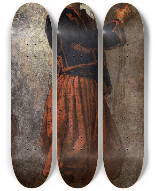 Triptych art skateboard deck of Thomas Couture Azouave by Thomas Couture (1815-1879)