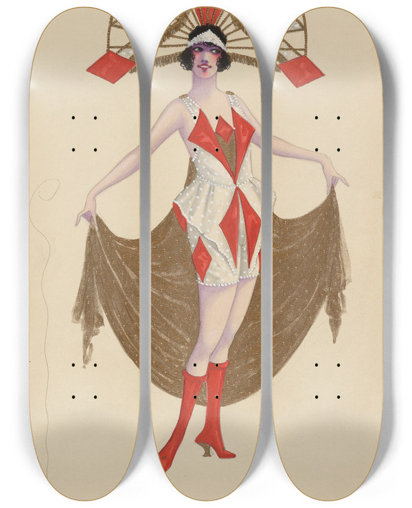 Triptych art skateboard deck of Will R Barnes 83Diamonds by Will R Barnes (1939)