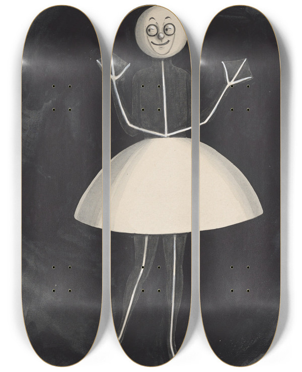 Triptych art skateboard deck of Will R Barnes Joysfront by Will R Barnes (1939)