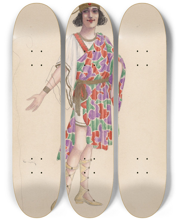 Triptych art skateboard deck of Will R Barnes Ambition by Will R Barnes (1939)
