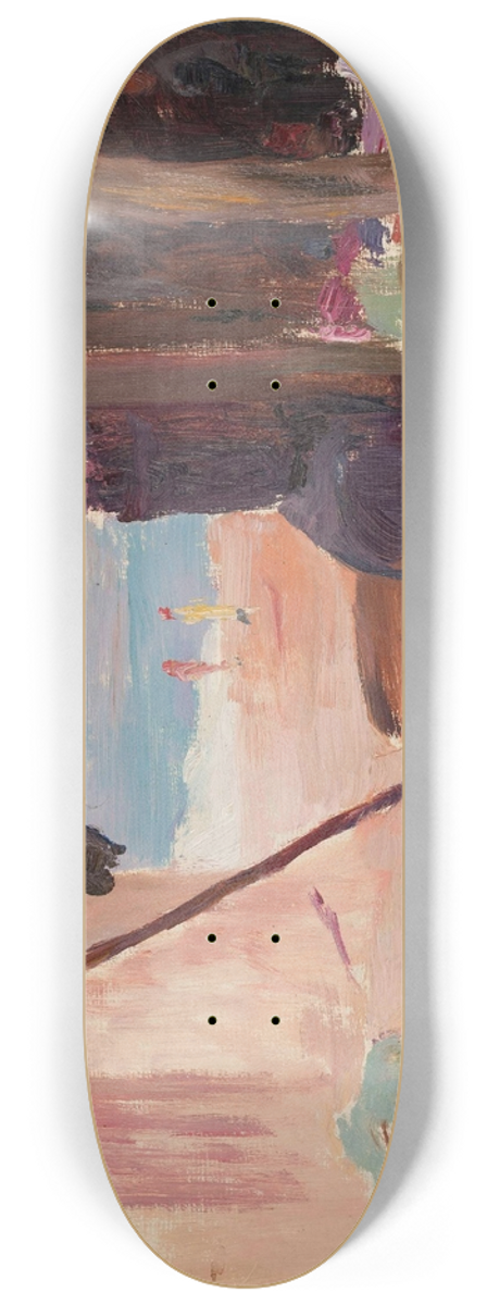 Jan Cigliski - Fragment of buildings at the seaside. From the journey to Constantinople 8.25 inch art skate deck