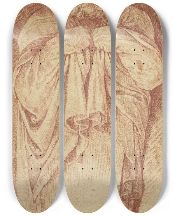 Triptych art skateboard deck of After Annibale Carracci Term by After Annibale Carracci (1560-1609)
