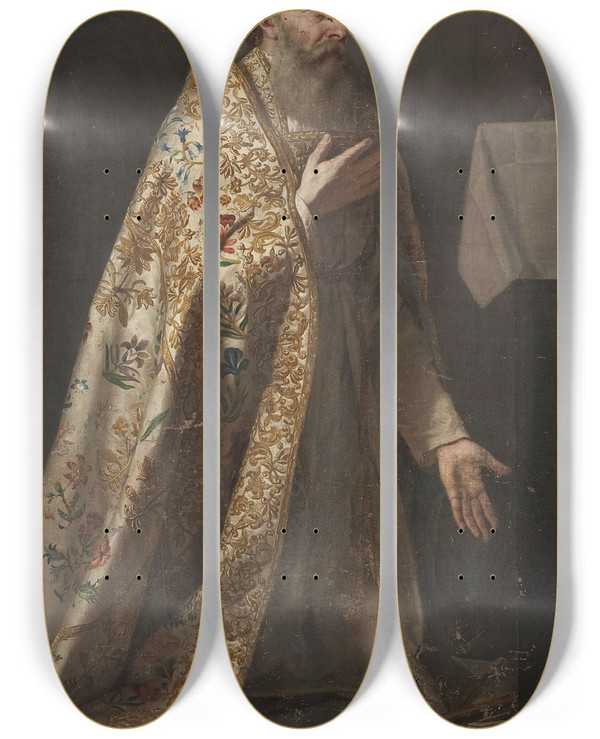 Triptych art skateboard deck of Antoni Murzynowski Bishop Wincenty Popiel 18251912 by Antoni Murzynowski (1818-1896)