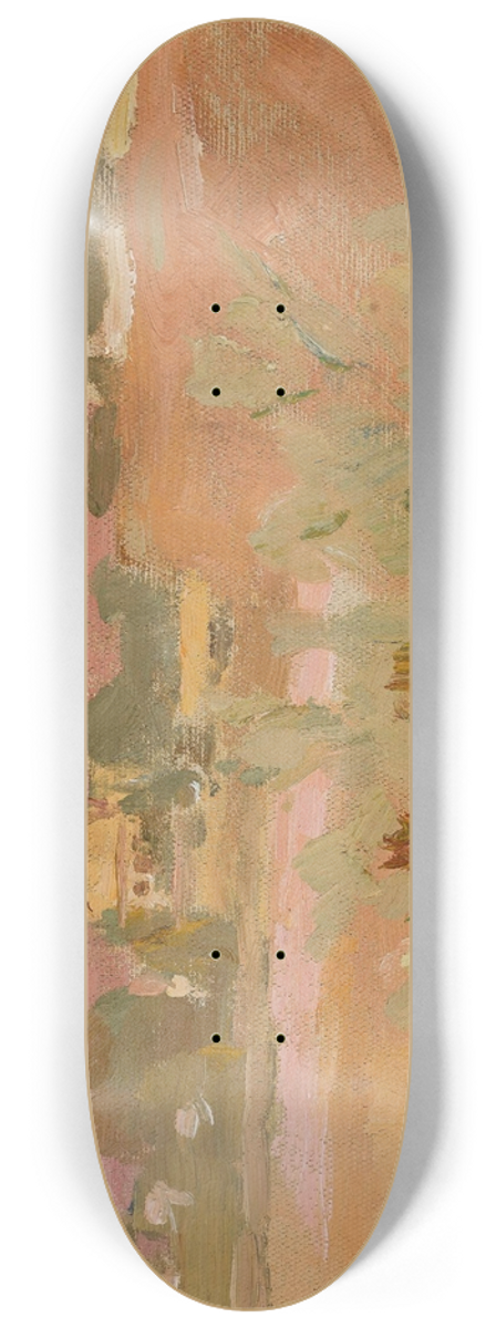 Jan Cigliski - Pink landscape with cactuses. From the journey to India 8.25 inch art skate deck