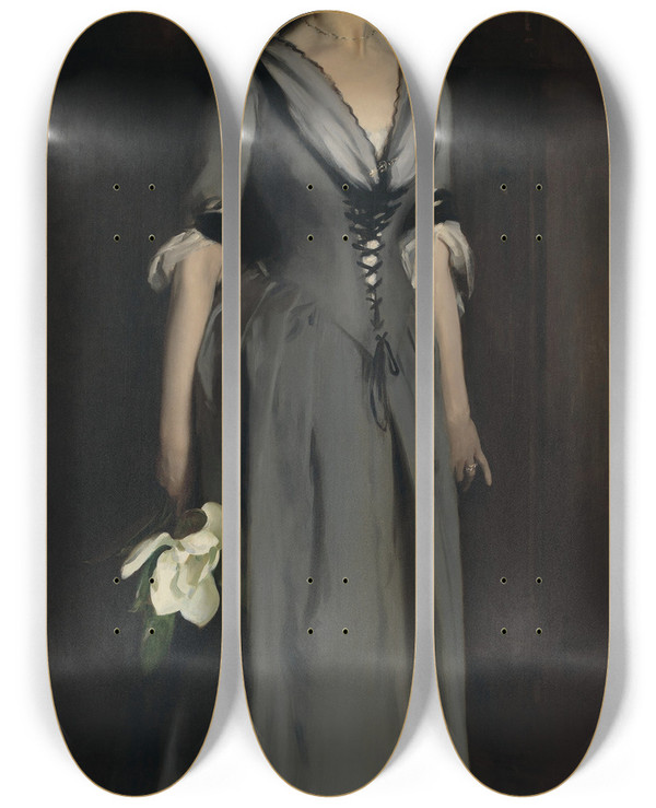 Triptych art skateboard deck of John Singer Sargent Mrs Albert Vickers Edith Foster by John Singer Sargent (1856-1925)