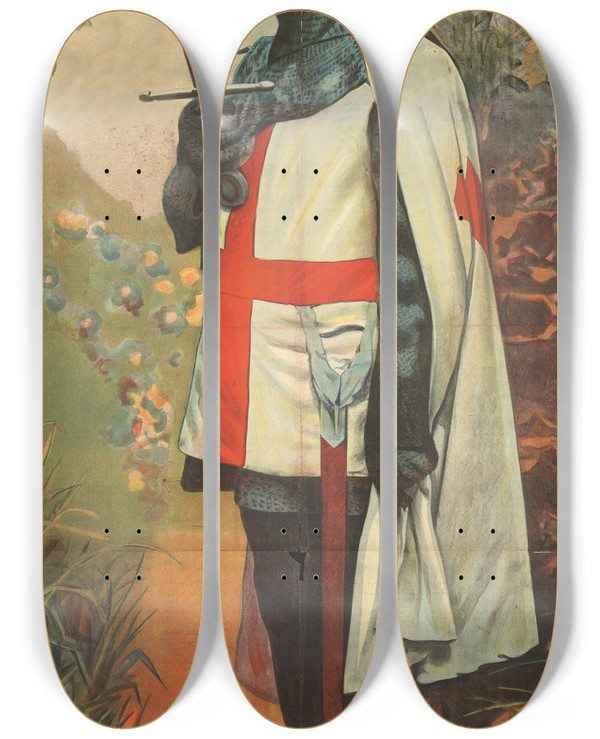 Triptych art skateboard deck of Jordison Co Ltd Ivanhoe by Jordison Co Ltd (19-20-)