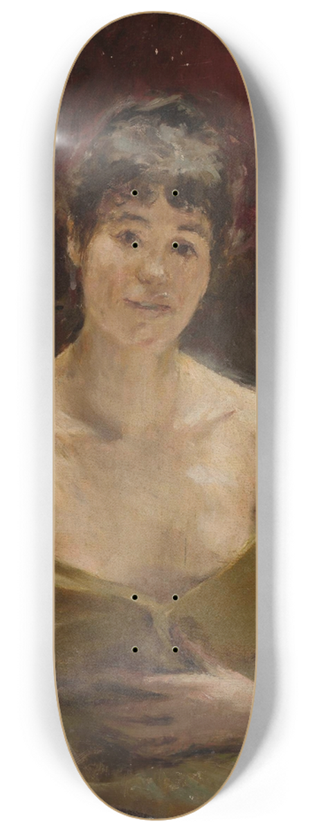 Jan Cigliski - Study of a female model in green drapery 8.25 inch art skate deck