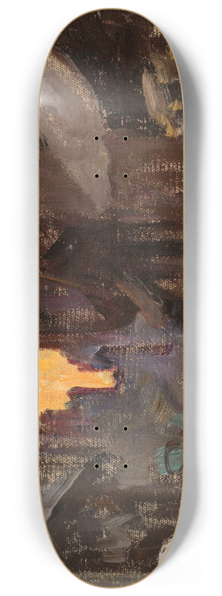 Jan Cigliski - Tanjore  street. From the journey to India 8.25 inch art skate deck