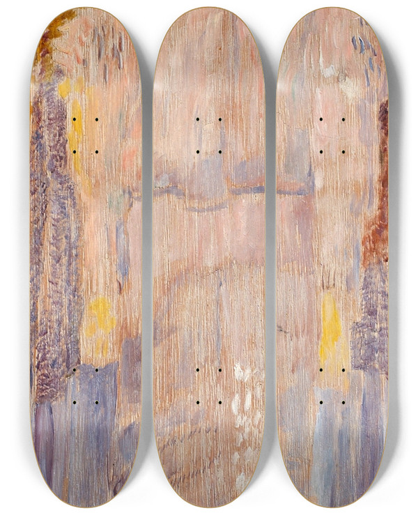 Triptych art skateboard deck of Ernst Josephson Carl Xvi by Ernst Josephson (1851-1906)