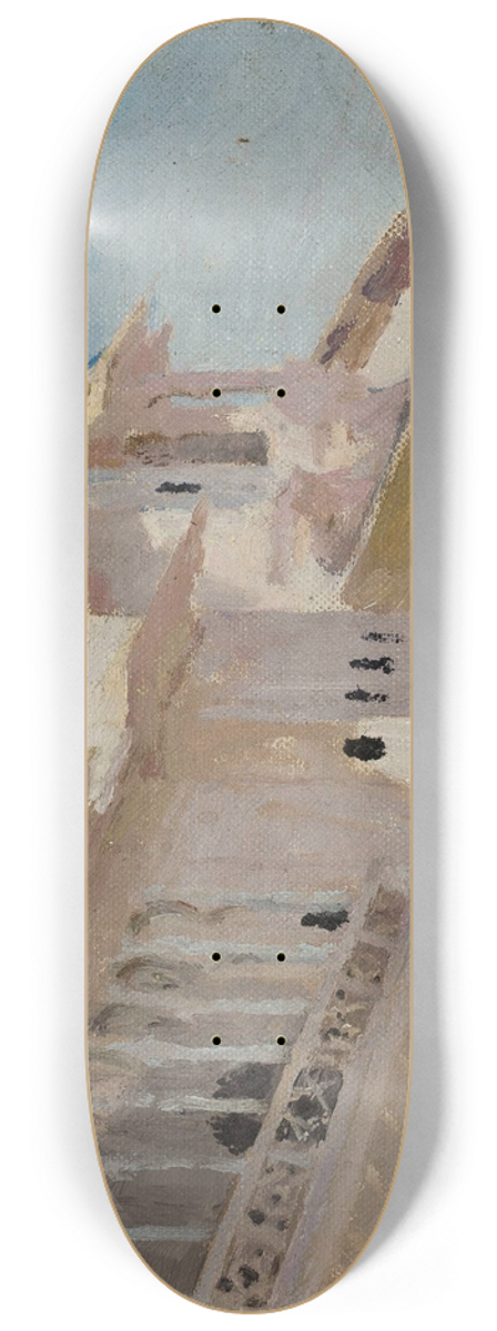 Jan Cigliski - Udaipur  houses. From the journey to India 8.25 inch art skate deck