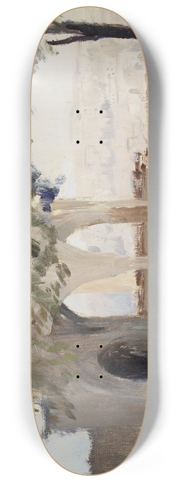 Jan Cigliski - View of Pera from Istanbul. From the journey to Constantinople 8.25 inch art skate deck