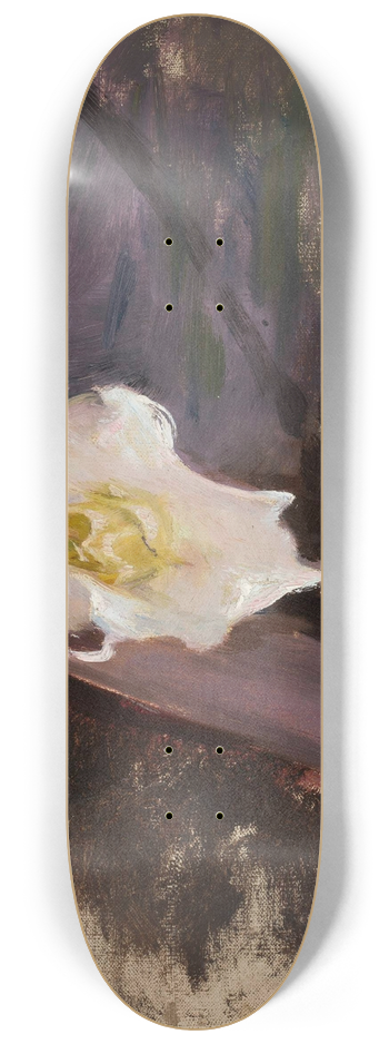 Jan Cigliski - White flower, study 8.25 inch art skate deck