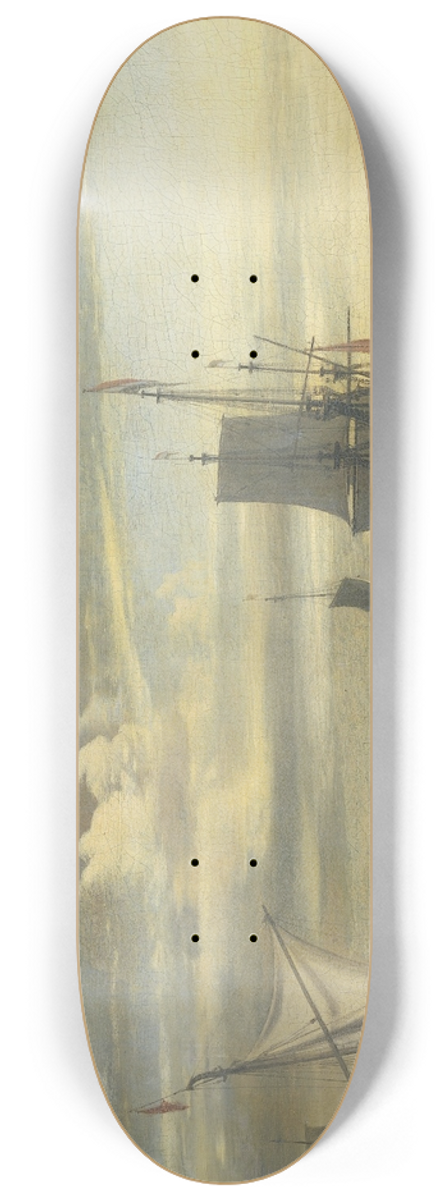 Jan Claesz. Rietschoof - Harbor at Sunset 8.25 inch art skate deck